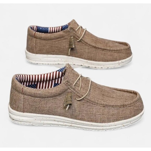 Other - NWT Men's Casual Shoes Brown Loafers American Flag Lining Size 11.5 (EU) 45